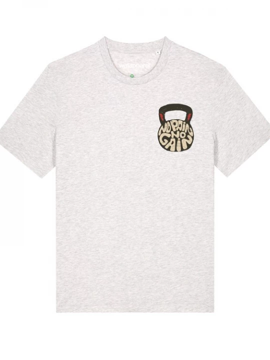 Foto van product Watapparel Shirt ' No Pain, no Gain 01 ' grijs gemêleerd / gemengde kleuren