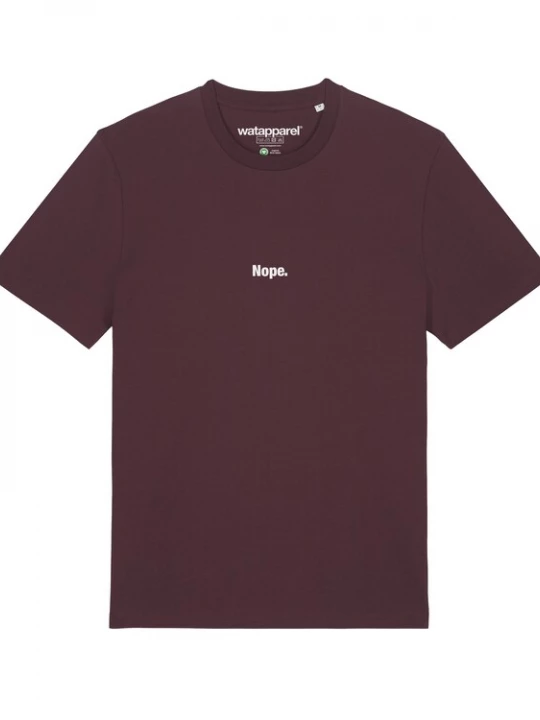 Foto van product Watapparel Shirt ' Nope ' donkerrood / wit