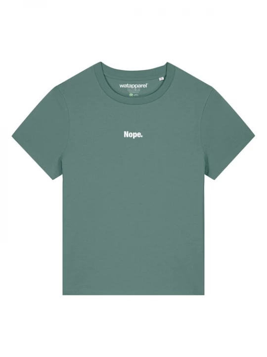 Foto van product Watapparel Shirt 'Nope' kaki / wit