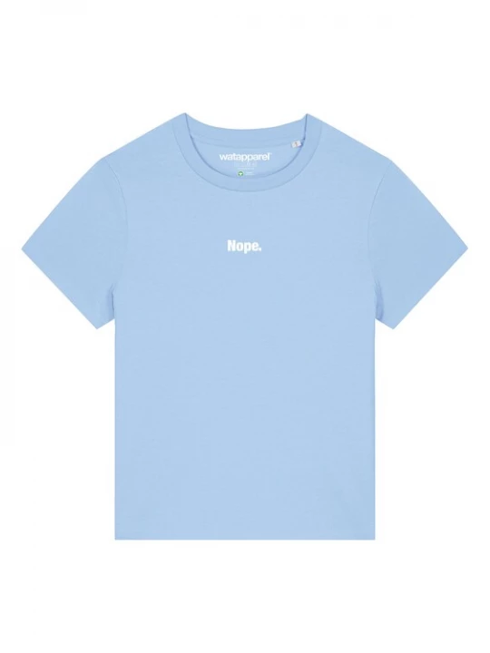 Foto van product Watapparel Shirt ' Nope ' lichtblauw / wit