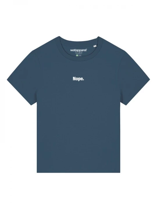 Foto van product Watapparel Shirt ' Nope ' petrol / wit