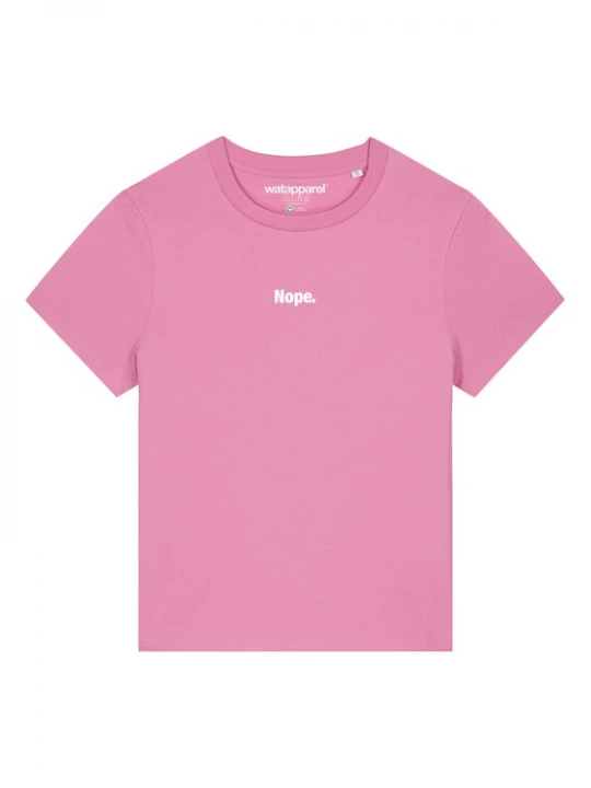 Foto van product Watapparel Shirt ' Nope ' rosa / wit