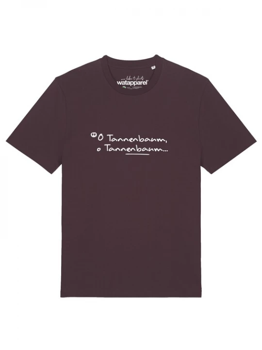 Foto van product Watapparel Shirt 'O Tannenbaum' bourgogne / wit