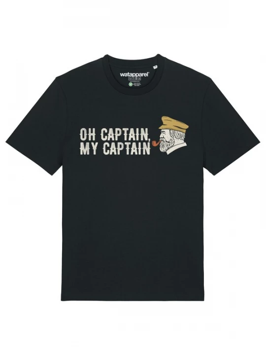 Foto van product Watapparel Shirt 'Oh Captain My Captain' donkerbeige / kastanjebruin / zwart / wit
