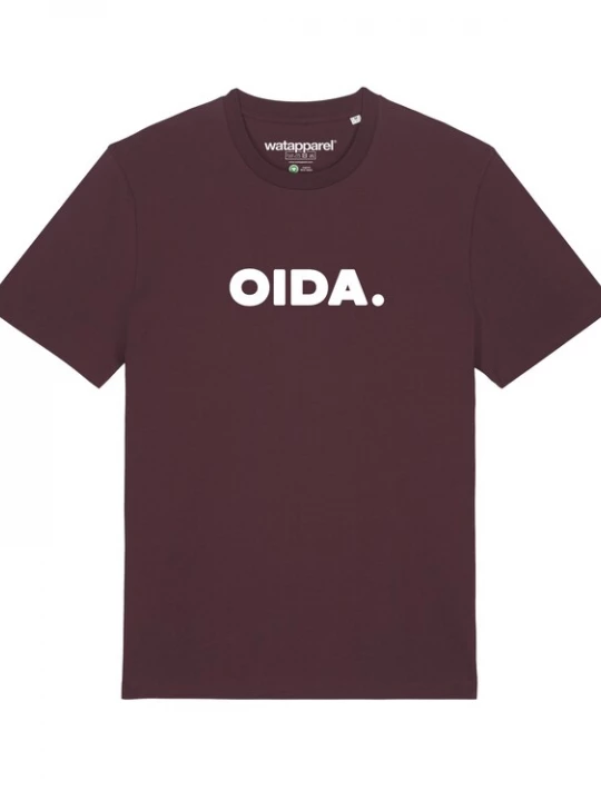 Foto van product Watapparel Shirt 'Oida' donkerrood / wit