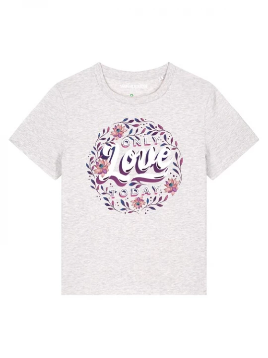 Foto van product Watapparel Shirt 'Only love today' lichtgrijs / gemengde kleuren