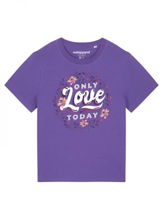 Foto van product Watapparel Shirt 'Only love today' lila / gemengde kleuren