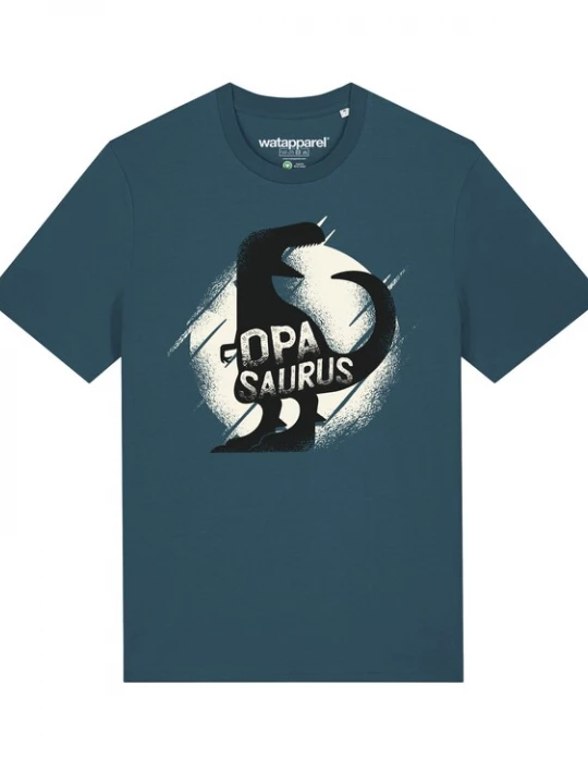 Foto van product Watapparel Shirt ' Opasaurus ' beige / petrol / zwart