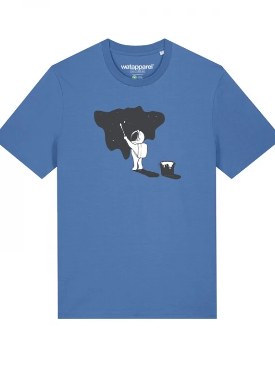 Foto van product Watapparel Shirt 'Painting space' blauw / zwart / wit