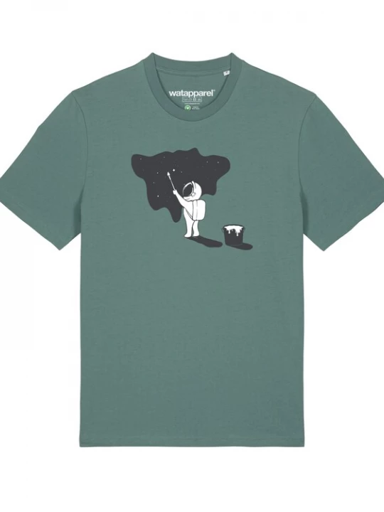 Foto van product Watapparel Shirt 'Painting space' groen / zwart / wit