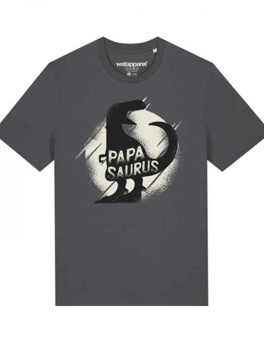 Foto van product Watapparel Shirt ' Papasaurus ' antraciet / gemengde kleuren