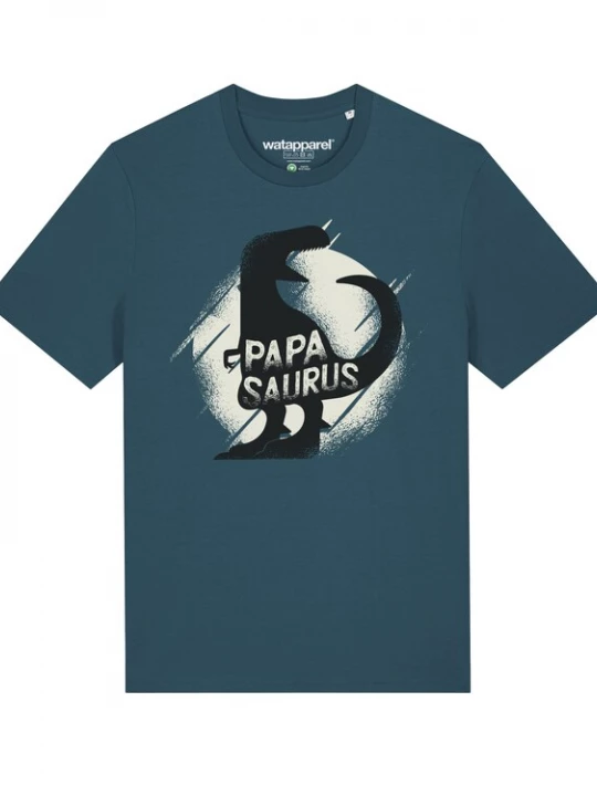 Foto van product Watapparel Shirt ' Papasaurus ' beige / petrol / zwart