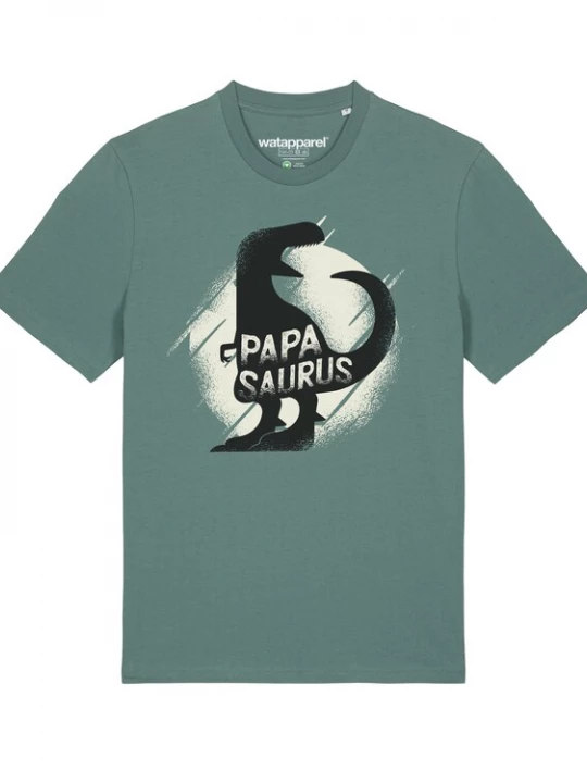 Foto van product Watapparel Shirt 'Papasaurus' crème / groen / zwart