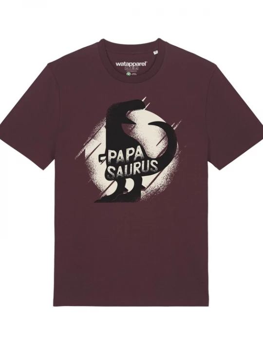 Foto van product Watapparel Shirt ' Papasaurus ' donkerrood / zwart / wit