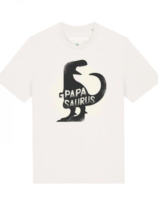 Foto van product Watapparel Shirt 'Papasaurus' lichtgrijs / zwart / wit