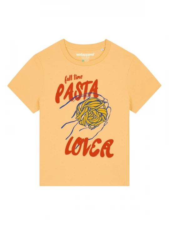 Foto van product Watapparel Shirt 'Pasta Lover' blauw / oker / lichtgeel / rood