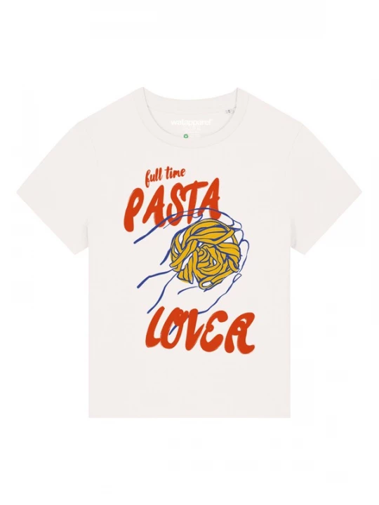 Foto van product Watapparel Shirt 'Pasta Lover' donkerblauw / donkergeel / rood / wit