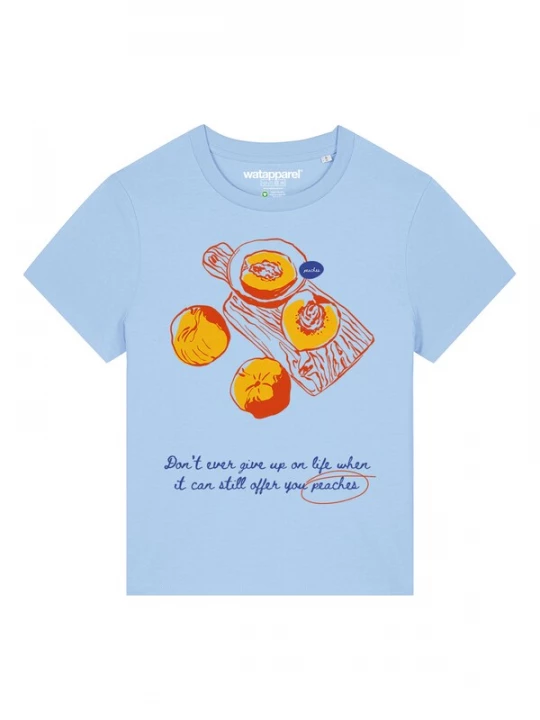 Foto van product Watapparel Shirt 'Peaches' blauw / lichtblauw / geel / oranje