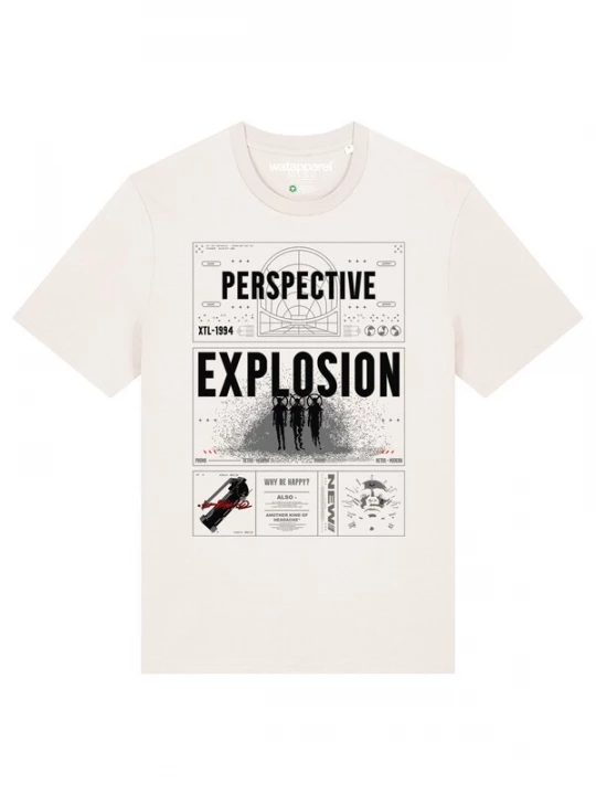 Foto van product Watapparel Shirt 'Perspektive' grijs / zwart / wit