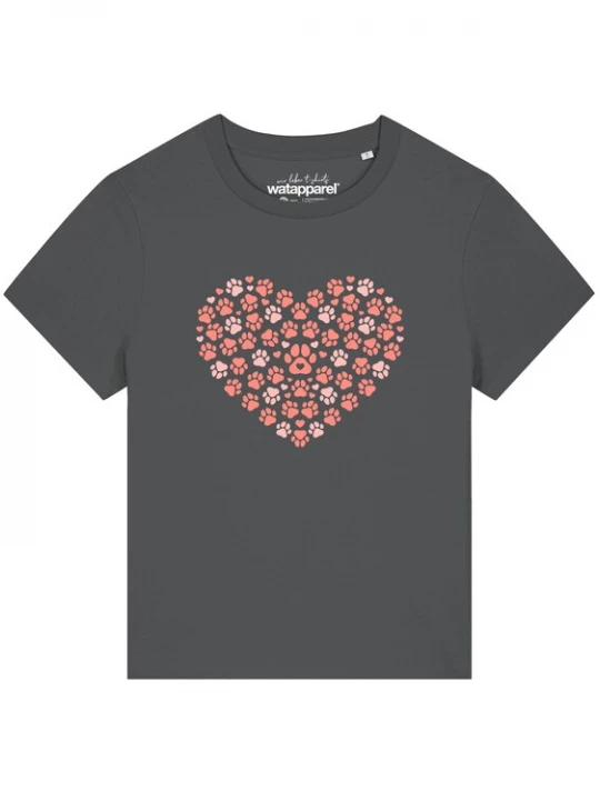 Foto van product Watapparel Shirt 'Pfotenliebe 02' antraciet / rosa