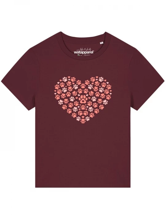 Foto van product Watapparel Shirt 'Pfotenliebe 02' bordeaux