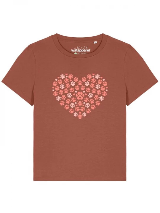 Foto van product Watapparel Shirt 'Pfotenliebe 02' roestrood