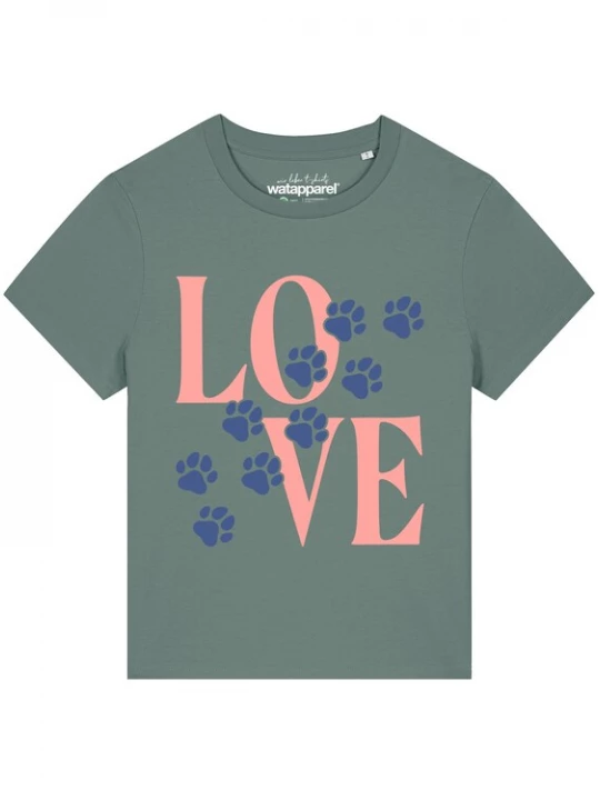 Foto van product Watapparel Shirt 'Pfotenliebe' blauw / groen / rosa