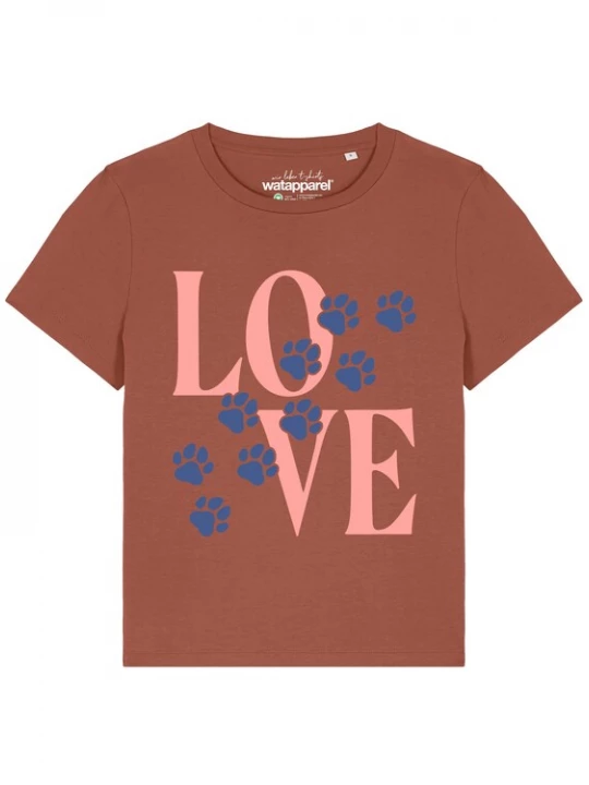 Foto van product Watapparel Shirt 'Pfotenliebe' blauw / rosa / roestrood
