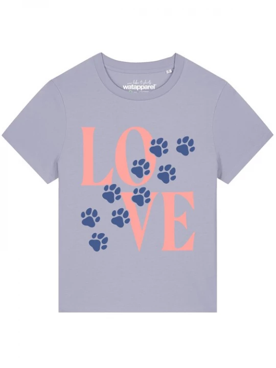 Foto van product Watapparel Shirt 'Pfotenliebe' blauw / sering / rosa