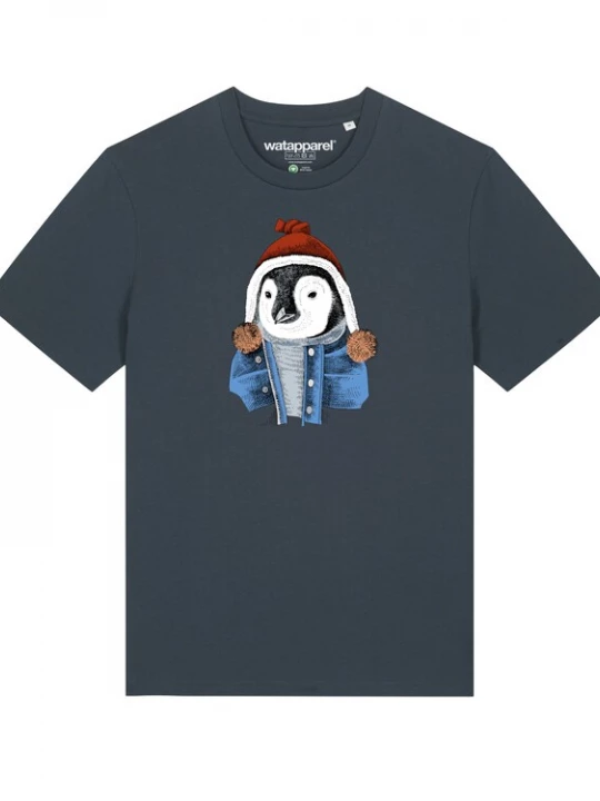 Foto van product Watapparel Shirt ' Pinguin ' antraciet / gemengde kleuren