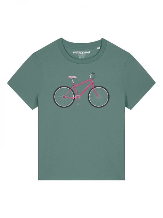 Foto van product Watapparel Shirt 'Pink Bike' groen / gemengde kleuren