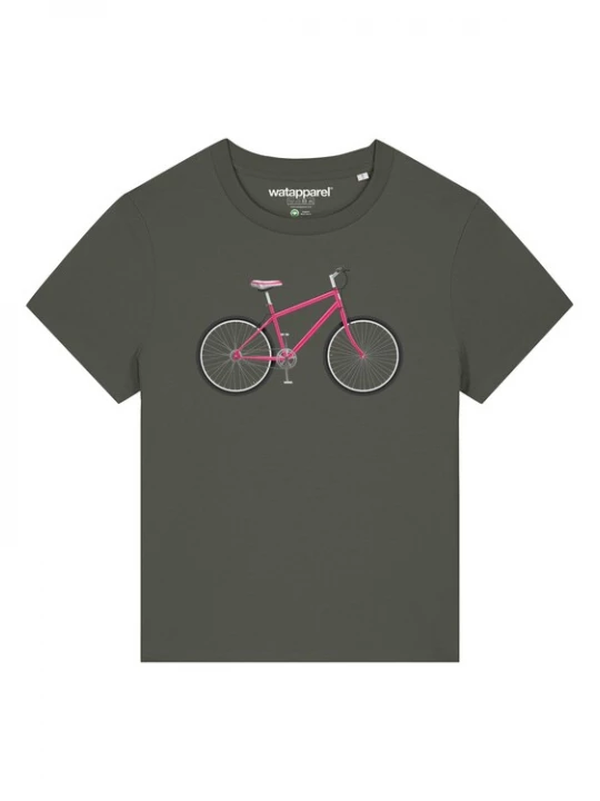 Foto van product Watapparel Shirt ' Pink Bike ' groen / gemengde kleuren