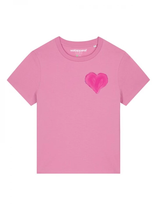 Foto van product Watapparel Shirt 'Pink Heart' fuchsia / eosine