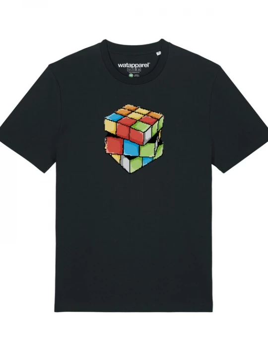 Foto van product Watapparel Shirt ' Pixel Zauberwürfel ' gemengde kleuren / zwart