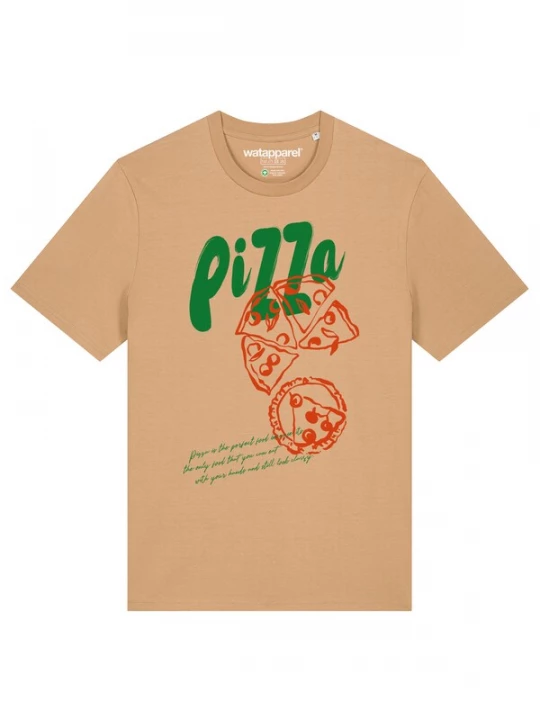 Foto van product Watapparel Shirt 'Pizza' beige / groen / oranje