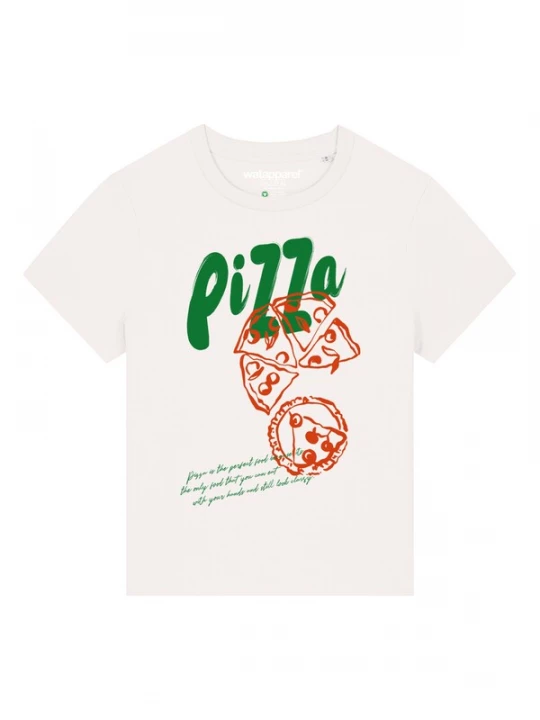Foto van product Watapparel Shirt 'Pizza' groen / oranjerood / wit