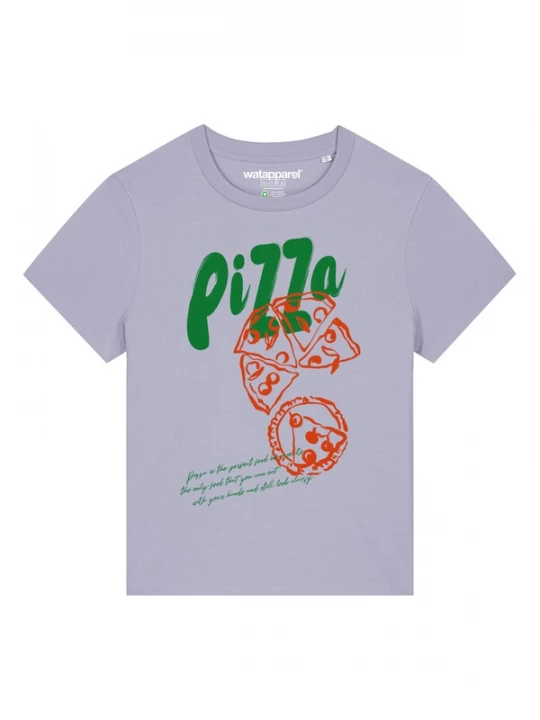 Foto van product Watapparel Shirt 'Pizza' limoen / sering / rood