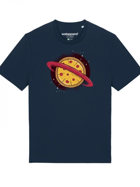 Foto van product Watapparel Shirt 'Pizza Planet' donkerblauw / donkergeel / donkerrood