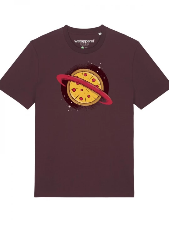 Foto van product Watapparel Shirt 'Pizza Planet' honing / safraan / rood / wijnrood