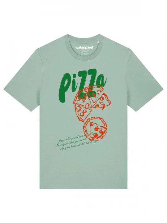 Foto van product Watapparel Shirt 'Pizza' turquoise / groen / rood