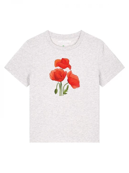Foto van product Watapparel Shirt 'Poppy Flowers' groen / rood / wit gemêleerd