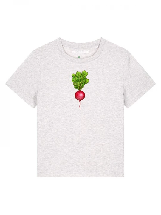 Foto van product Watapparel Shirt ' Radieschen ' grijs gemêleerd / groen / rood