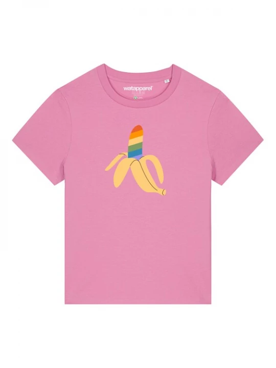 Foto van product Watapparel Shirt ' Rainbow Banana ' gemengde kleuren / rosa