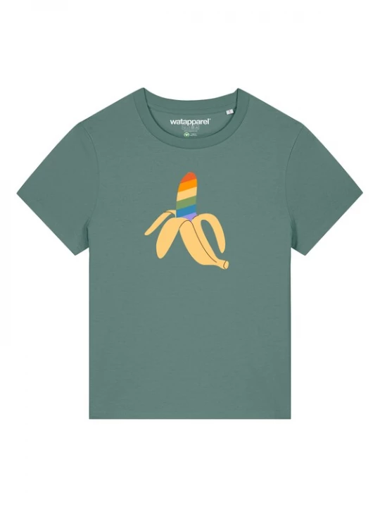 Foto van product Watapparel Shirt ' Rainbow Banana ' groen / gemengde kleuren