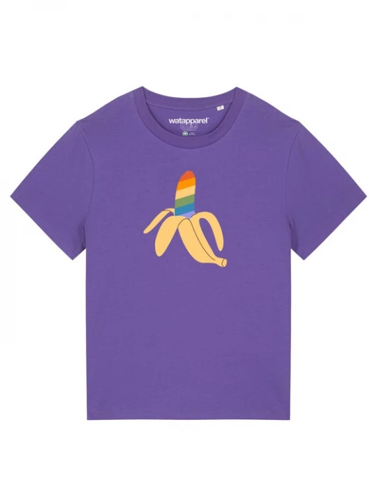 Foto van product Watapparel Shirt ' Rainbow Banana ' lila / gemengde kleuren