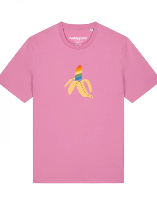 Foto van product Watapparel Shirt 'Rainbow Banana' rosa