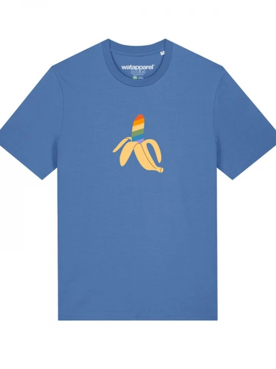 Foto van product Watapparel Shirt 'Rainbow Banana' royal blue / koningsblauw / gemengde kleuren