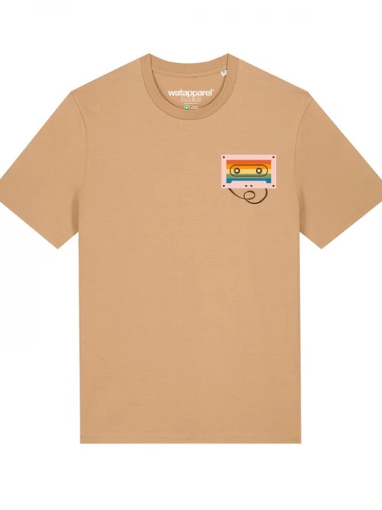Foto van product Watapparel Shirt ' Rainbow Cassette ' beige / gemengde kleuren