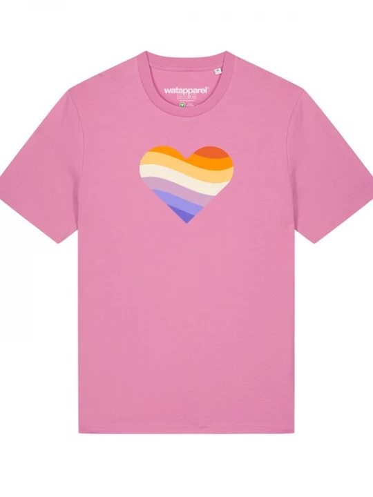 Foto van product Watapparel Shirt ' Rainbow Heart ' gemengde kleuren / rosa