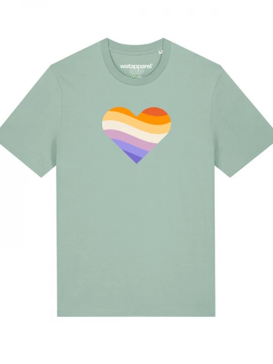 Foto van product Watapparel Shirt 'Rainbow Heart' groen / gemengde kleuren